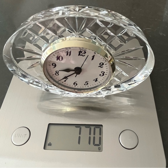 Vintage Glass Crystal Desk OVAL CLOCK - Picture 6 of 15